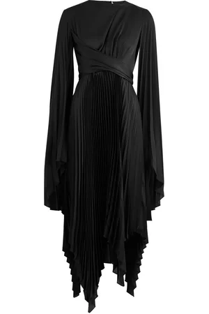 A.W.A.K.E. MODE Pleated Wrap-effect Satin Midi Dress - - 38 (UK10 / S)