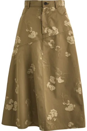 Erdem Floral-jacquard Cotton Midi Skirt - - 8 (UK8 / S)
