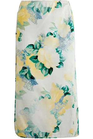 MERYLL ROGGE Floral-print Satin Midi Skirt - - 38 (UK10 / S)