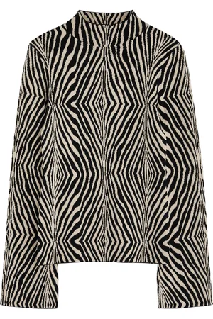 By Malene Birger Bernie Zebra-intarsia Stretch-knit Jumper - - L (UK14 / L)