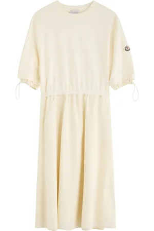Moncler Abito Cotton and Woven Midi Dress - - M (UK 12 / M)