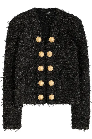 Balmain Frayed Bouclé Tweed Jacket - - 38 (UK10 / S)