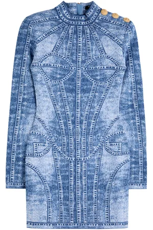 Balmain Intarsia Knitted Mini Dress - 40 (UK12 / M)