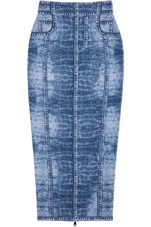Balmain Intarsia Knitted Midi Skirt - 40 (UK12 / M)