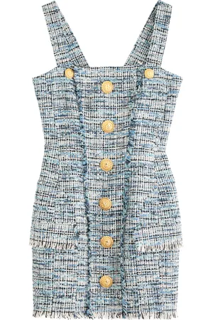 Balmain Frayed Bouclé Tweed Mini Dress - - 40 (UK12 / M)