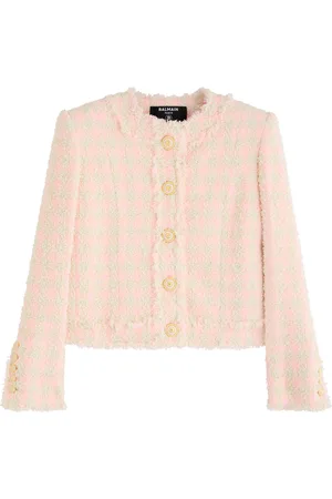 Balmain Checked Bouclé Tweed Jacket - - 38 (UK10 / S)