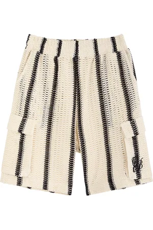 Only the Blind Desert Stripe Crochet-knit Cotton-blend Shorts - - L