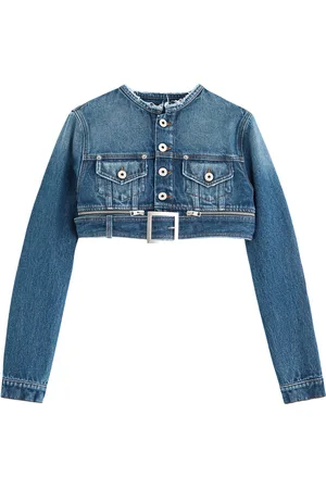 Jean Paul Gaultier Cropped Belted Denim Jacket - - L (UK14 / L)
