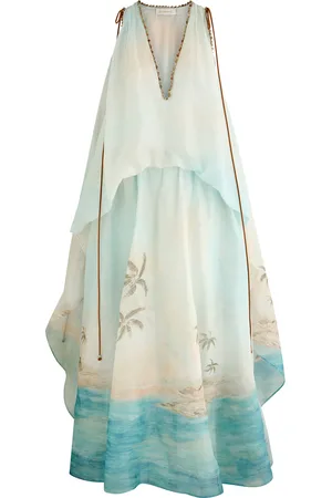 ZIMMERMANN Illuminate Printed Linen-blend Maxi Dress - - 2 (UK 12 / M)