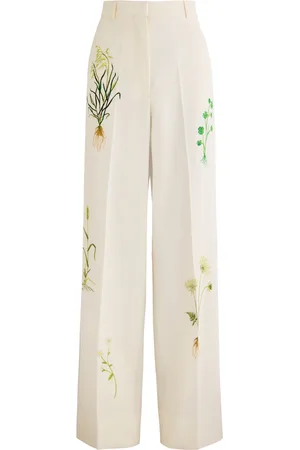 Stella McCartney Floral-embroidered Stretch-wool Trousers - - 44 (UK12 / M)