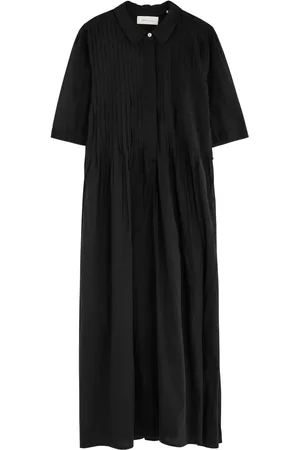 Skall Studio Dot Pintuck Cotton Midi Shirt Dress - - 38 (UK10 / S)