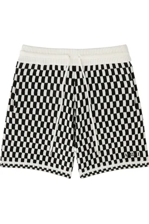AMIRI Checked-intarsia Wool-blend Shorts - - M
