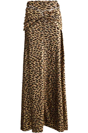 Paco rabanne Leopard-devoré Lamé Maxi Skirt - - 38 (UK10 / S)