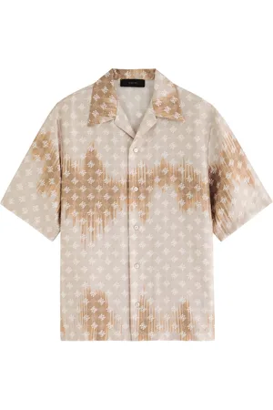 AMIRI Ma Quad Logo-monogrammed Silk Shirt - - L