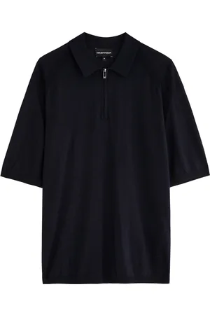 Emporio Armani Half-zip Jersey-knit Polo Shirt - - L
