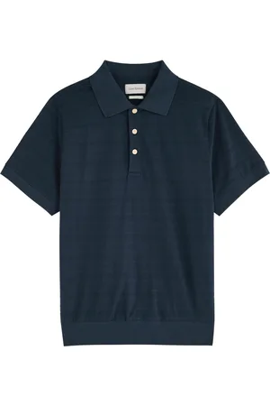 OLIVER SPENCER Glendale Striped Cotton-blend Polo Shirt - - L