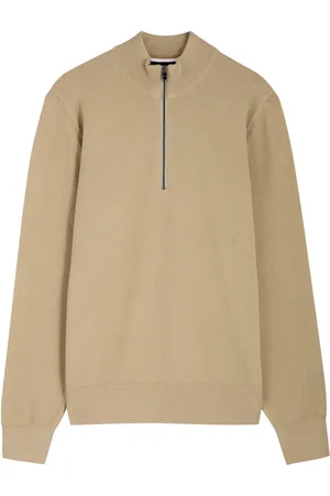 HUGO BOSS Textured Half-zip Cotton Jumper - - M