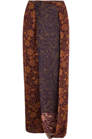 DRIES VAN NOTEN Spa Printed Chiffon Midi Wrap Skirt - - 40 (UK12 / M)