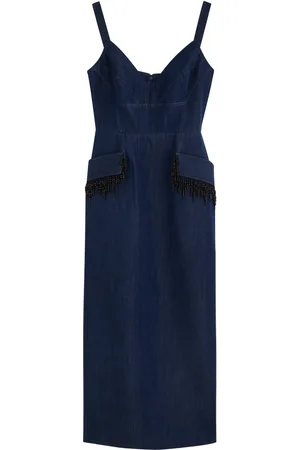 HUISHAN ZHANG Rosalia Embellished Chambray Midi Dress - - 8 (UK8 / S)
