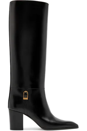 Saint Laurent Julia 70 Glossed Leather Knee-high Boots - - 37 (IT37 / UK4)
