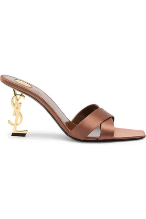 Saint Laurent Opyum 85 Logo Satin Mules - - 37 (IT37 / UK4)