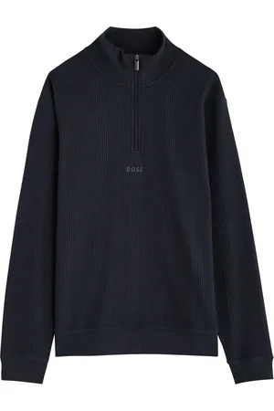 HUGO BOSS Half-zip Cotton-blend Sweatshirt - - M