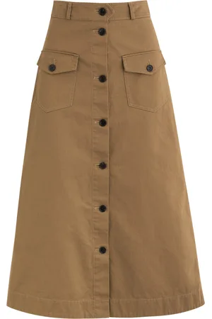 Saint Laurent Cotton-twill Midi Skirt - - 38 (UK10 / S)