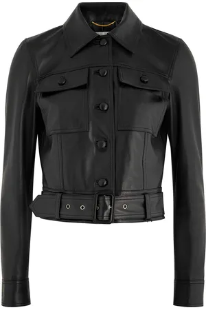 Saint Laurent Belted Panelled Leather Jacket - - 38 (UK10 / S)
