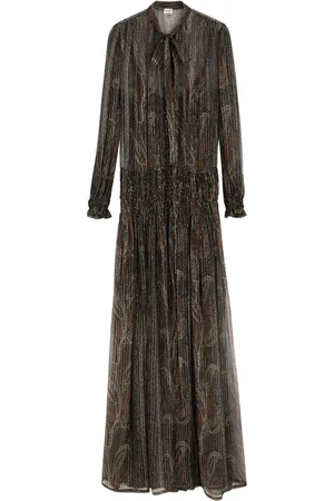 Saint Laurent Paisley-print Silk-blend Chiffon Maxi Dress - - 38 (UK10 / S)