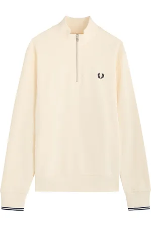Fred Perry Half-zip Logo Cotton Sweatshirt - - L