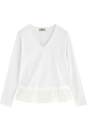HERNO Ruffle-trimmed Cotton top - - 42 (UK10 / S)