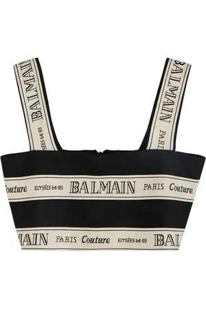 Balmain Logo-jacquard Cropped top - - 34 (UK6 / XS)