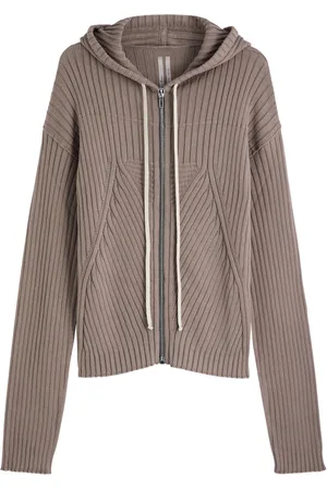 Rick Owens Maglia Ribbed Hooded Cotton Jumper - - S