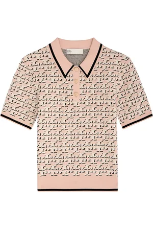 Tory Burch Logo-intarsia Knitted Polo Shirt - - M (UK12 / M)