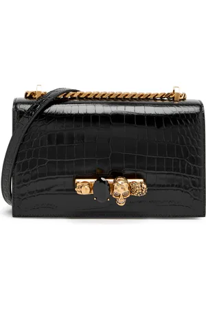 Alexander McQueen The Jewelled Satchel Crocodile-effect Leather Shoulder bag - - One Size