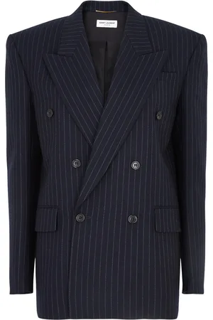 Saint Laurent Pinstriped Wool Blazer - - 36 (UK8 / S)