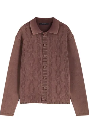 Daily paper Patterned Intarsia Ribbed Cotton Cardigan - - M