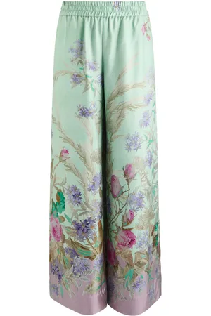 La DoubleJ Floral-print Wide-leg Silk Trousers - - L (UK14 / L)