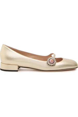 VALENTINO GARAVANI Mary Jane Metallic Leather Ballet Flats - - 39 (IT39 / UK6)