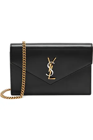 Saint Laurent Envelope Leather Wallet on Chain, Leather Wallet, - One Size