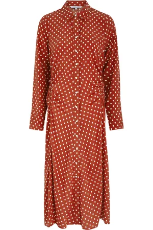 VERONICA BEARD Lex Polka-dot Stretch-silk Shirt Dress - - 12 (UK16 / XL) - 12 (UK16 /xl)