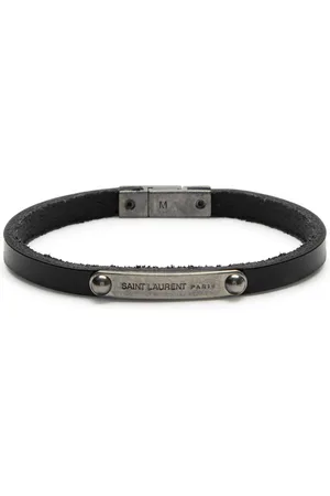Saint Laurent Logo Leather Bracelet - - S