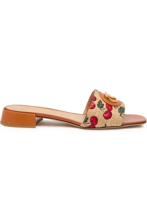 VALENTINO GARAVANI Jacquard Raffia Sliders - - 37 (IT37 / UK4)