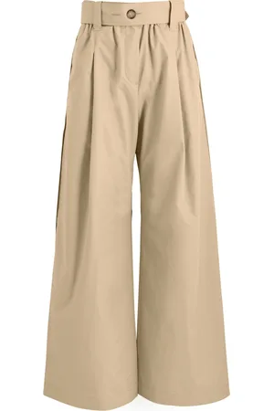 Moncler Wide-leg Cotton-blend Poplin Trousers - - 44 (UK12 / M)