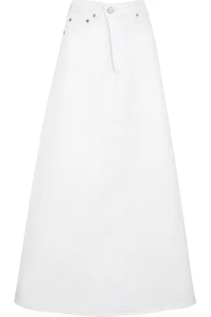 Ganni Double Fly Denim Maxi Skirt - - 10