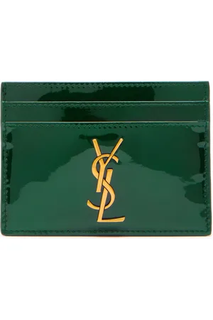 Saint Laurent Logo Patent Leather Card Holder - - One Size