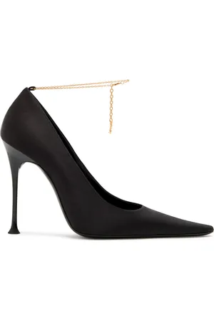 Saint Laurent Doville 110 Anklet-embellished Satin Pumps