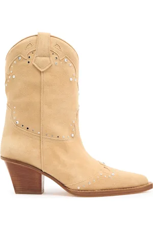 PARIS TEXAS Janice 60 Crystal-embellished Suede Mid-calf Boots - - 37 (IT37/ UK4)