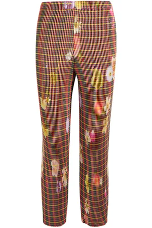 Julia Heuer Jack Kristall Plissé Satin Trousers - - M/L (UK14 / L)