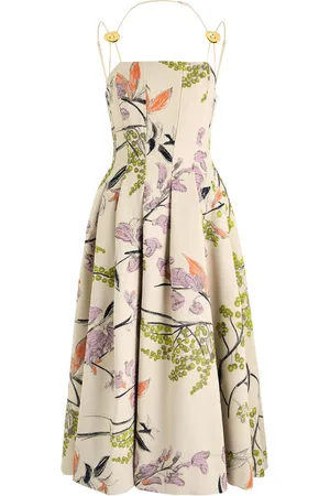 STINE GOYA Floral-jacquard Woven Midi Dress - - M (UK12 / M)